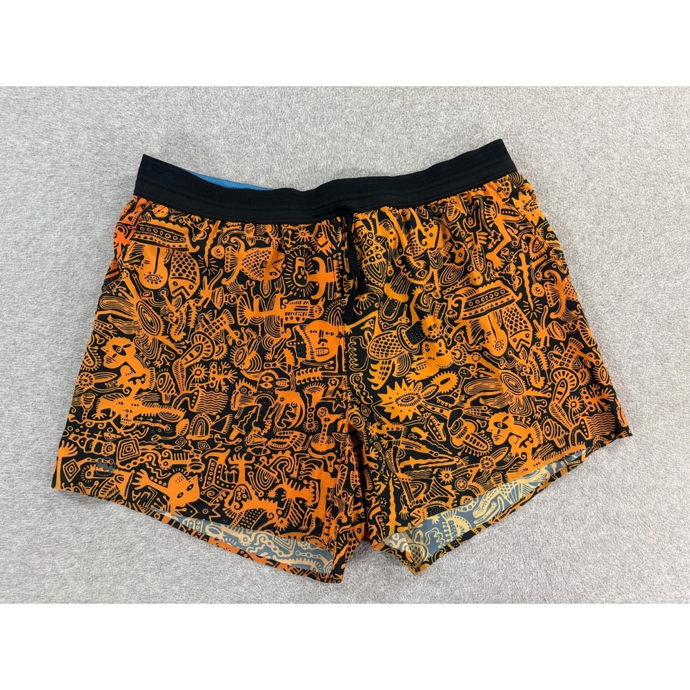 Janji Lightweight Lined Running Shorts (Men's Large) Yellow/Black - 7"